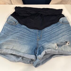 Liz Lange Blue Jean Maternity Shorts